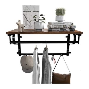 VASAGLE Wandgarderobe LCR11BX braun Metall 7 Haken 60,0 x 31,7 cm, 1 St.