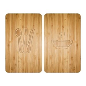 WENKO Herdabdeckplatten Lunch braun, 2 St.