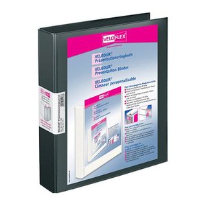VELOFLEX VELODUR® Präsentationsringbücher 2-Ringe schwarz 4,6 cm DIN A4, 10 St.