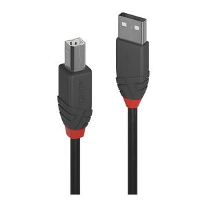 LINDY USB 2.0 Kabel Typ A/B Anthra Line M/M 0.2m