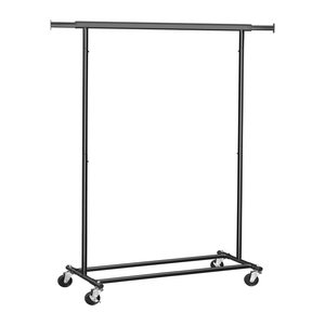 SONGMICS Rollgarderobe schwarz Metall 92,0 - 132,0 x 160,0 cm, 1 St.