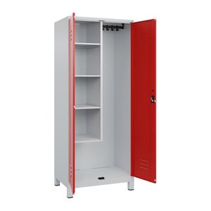CP Putzmittelschrank Classic Plus 080110-02 S10002 lichtgrau, verkehrsrot 4 Fachböden 80,0 x 50,0 x 195,0 cm, aufgebaut, 1 St.