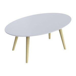 meet powered by PAPERFLOW SCANDI Beistelltisch oval MDF-Platte weiß 85,0 x 50,0 x 35,0 cm, 1 St.