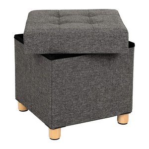SONGMICS Wohnzimmer-Hocker mit Stauraum LSF14GYZ dunkelgrau, 1 St.