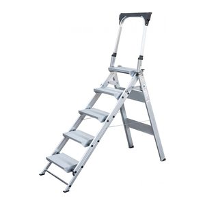 MUNK Stehleiter einseitig 53105 silber 5 Stufen, H: 172,0 cm