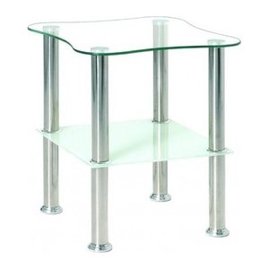 HAKU Möbel Beistelltisch quadratisch Glas transparent 40,0 x 40,0 x 47,0 cm, 1 St.