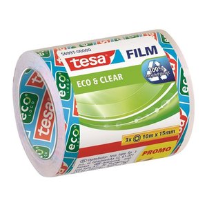 tesa CLEAR RECYCLED Klebefilm transparent 15,0 mm x 10,0 m 3 Rollen