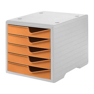 styro Schubladenbox styroswingbox  apricot 275-8430.4181, DIN A4 mit 5 Schubladen, 1 St.
