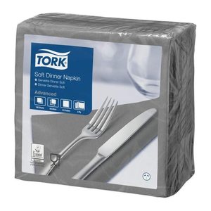 TORK Servietten Soft Dinner Advanced grau 3-lagig 39,0 x 39,5 cm, 100 St.