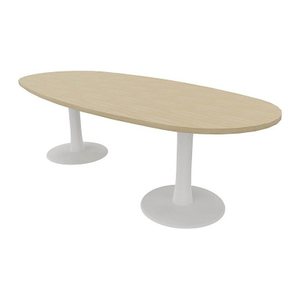 Quadrifoglio Konferenztisch Idea+ eiche oval, Säulenfuß weiß, 240,0 x 110,0 x 74,0 cm