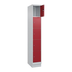 CP Schließfachschrank Classic PLUS lichtgrau, rubinrot 080020-105 S10001, 5 Schließfächer 30,0 x 50,0 x 195,0 cm