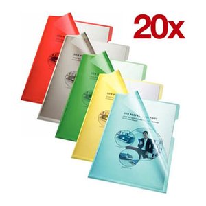 bene Sichthüllen DIN A4 farbsortiert glatt 0,15 mm, 100 St.