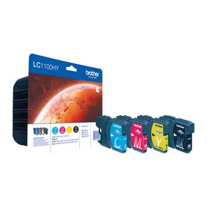 brother LC-1100HYBK/C/M/Y schwarz, cyan, magenta, gelb Druckerpatronen, 4er-Set