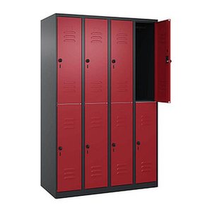CP Spind Classic Plus rubinrot, schwarzgrau 080300-40 S10067, 8 Schließfächer 120,0 x 50,0 x 185,0 cm