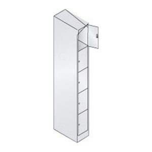 CP Schließfachschrank S 2000 Classic lichtgrau, enzianblau 80700-10 S10003, 5 Schließfächer 24,0 x 48,0 x 195,0 cm