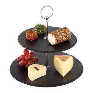 APS Etagere schwarz, silber Höhe: 24,0 cm, 1 St.