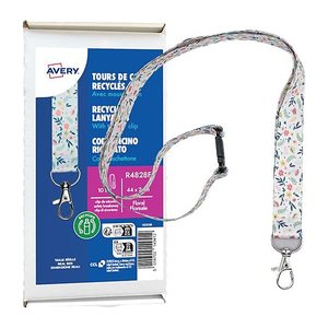 AVERY Zweckform Lanyards Floral R4828F, Textilband, weiß, 10 St.
