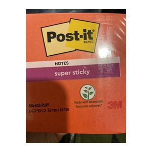Post-it® Super Sticky Playful Haftnotizen extrastark farbsortiert, 6 Blöcke