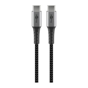 goobay USB C Kabel 1,0 m schwarz, grau, 1 St.
