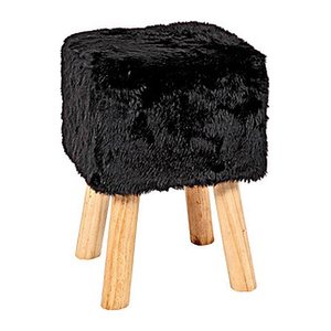 HAKU Möbel Wohnzimmer-Hocker 30564 schwarz, 1 St.