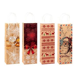 TSI Geschenktüten für Flaschen Weihnachten Serie 4 Motiv sortiert 12,0 x 36,0 cm, 12 St.