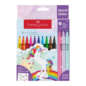 AKTION: FABER-CASTELL Einhorn Filzstifte farbsortiert, 13 St. + GRATIS Einhornsticker