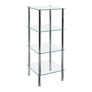 HAKU Möbel Badregal 90240 silber 39,0 x 39,0 x 107,0 cm