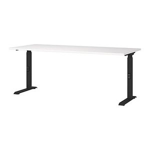 GERMANIA DOWNEY höhenverstellbarer Schreibtisch weiß rechteckig, C-Fuß-Gestell schwarz 180,0 x 80,0 cm