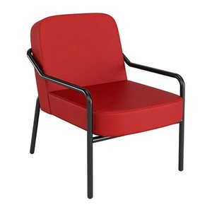 medso powered by PAPERFLOW Sessel MEDSO M Rund rot schwarz Kunstleder 58,0 x 74,3 x 73,6 cm, 1 St.
