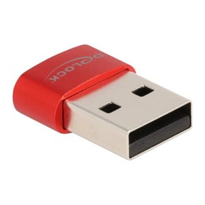 DELOCK USB2.0 Adapter USB Typ-A Stecker zu USB Type-C Bu rot