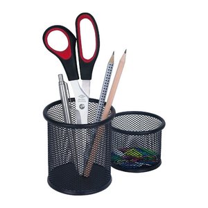 WEDO Stiftehalter-Set schwarz Metall, lackiert 8,0 / 6,0 x 8,0 / 6,0 x 8,5 / 4,8 cm