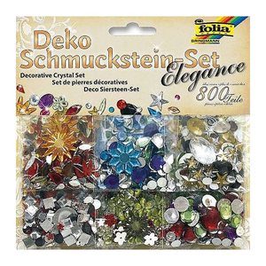 folia Schmucksteine mehrfarbig Elegance 800 Teile, 1 Pack