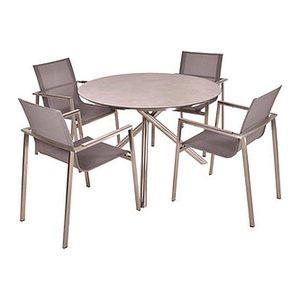 Garden Pleasure Sitzgruppe SIENNA, silber Kunststoff, Metall, 5-teilig