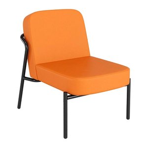medso powered by PAPERFLOW Sessel MEDSO S Rund orange schwarz Kunstleder 58,0 x 74,3 x 73,6 cm, 1 St.