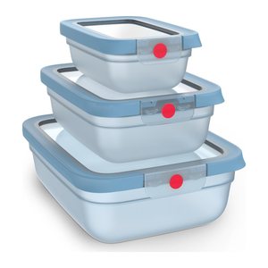 emsa Frischhaltedosen-Set ONECLICK blau 0,5/1,2/2,3 l, 3 St.