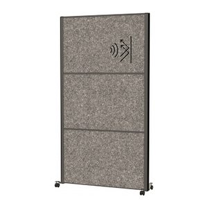 MAUL Akustik-Trennwand MAULconnecto Uplight 9661189, dunkelgrau 100,0 x 182,0 cm mit Rollen, 1 St.