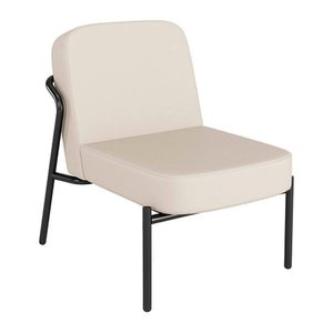 medso powered by PAPERFLOW Sessel MEDSO S Rund creme schwarz Kunstleder 58,0 x 74,3 x 73,6 cm, 1 St.