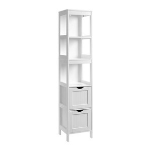VASAGLE Badschrank BBC66WT weiß 30,0 x 30,0 x 141,5 cm