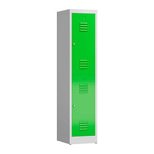 ClassiX Spind gelbgrün, lichtgrau X-523215, 2 Schließfächer 41,5 x 50,0 x 180,0 cm