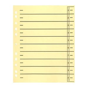 Wekre Trennblätter DIN A4 0-9 gelb, 230 g/m², 100 Blatt