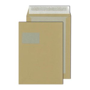 MAILmedia Papprückwandtaschen DIN C4 mit Fenster braun 100 St.