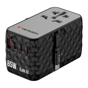 Verbatim Reiseadapter 85W Charge'n'Travel Aufrollkabel