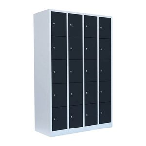 LÜLLMANN Schließfachschrank anthrazit, lichtgrau 520548, 20 Schließfächer 117,0 x 50,0 x 180,0 cm