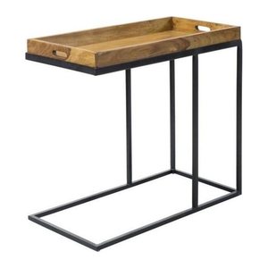 WOHNLING Beistelltisch rechteckig Massivholz braun 75,0 x 38,0 x 65,0 cm