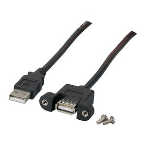 EFB USB2.0 Verlängerung A-A,St.-Einbaubuchse,0.5m,sw,Classic