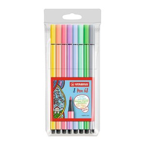 STABILO pen 68 Filzstifte farbsortiert, 8 St.