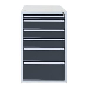 ADB Schubladenschrank anthrazit, lichtgrau 6 Schubladen 53,1 x 70,0 x 80,0 cm, 1 St.
