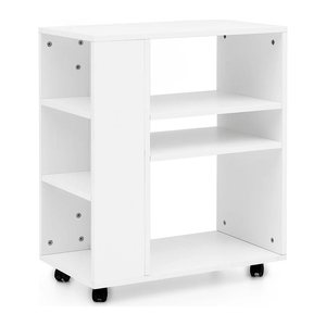 WOHNLING Bürowagen weiß 4 Ebenen 60,0 x 35,0 x 75,0 cm