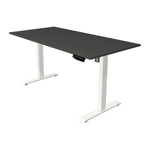 Kerkmann Move 1 elektrisch höhenverstellbarer Schreibtisch anthrazit rechteckig, T-Fuß-Gestell weiß 160,0 x 80,0 cm