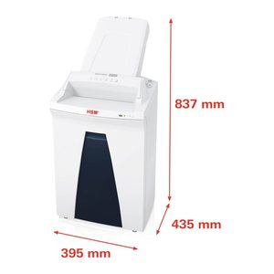 HSM SECURIO AF350 Aktenvernichter mit Partikelschnitt P-6, 0,78 x 11 mm, bis 350 Blatt, weiß